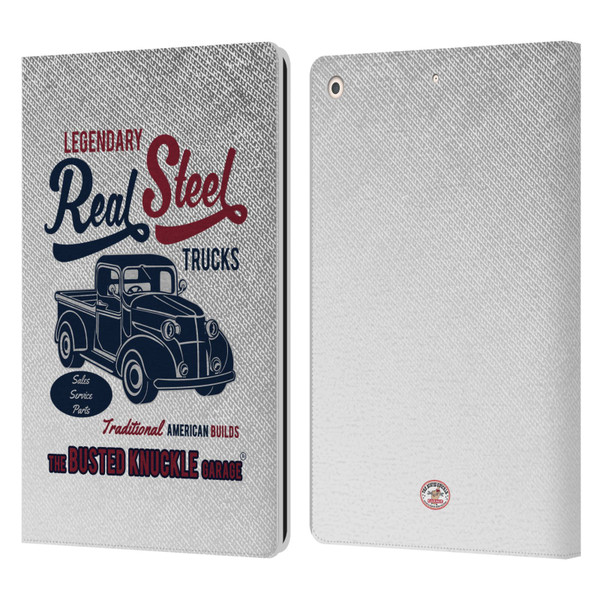 Busted Knuckle Garage Graphics Real Steel Leather Book Wallet Case Cover For Apple iPad 10.2 2019/2020/2021