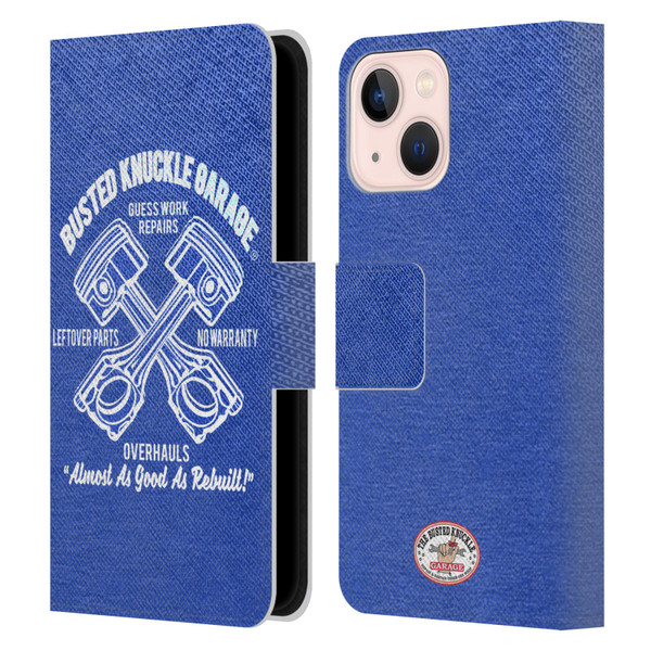 Busted Knuckle Garage Graphics Overhauls Leather Book Wallet Case Cover For Apple iPhone 13 Mini