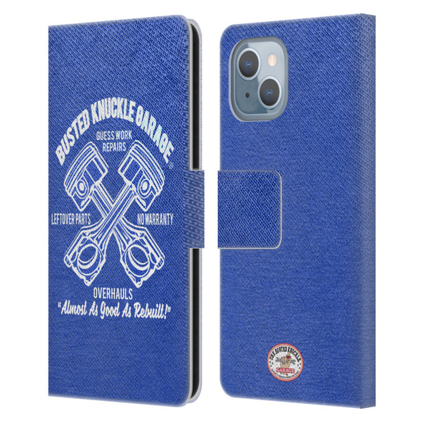Busted Knuckle Garage Graphics Overhauls Leather Book Wallet Case Cover For Apple iPhone 14