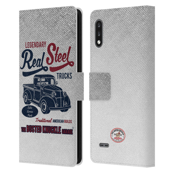 Busted Knuckle Garage Graphics Real Steel Leather Book Wallet Case Cover For LG K22