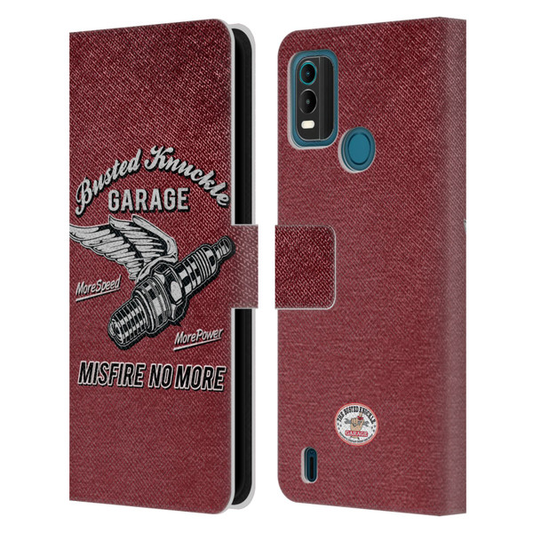 Busted Knuckle Garage Graphics Misfire Leather Book Wallet Case Cover For Nokia G11 Plus