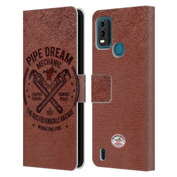 Busted Knuckle Garage Graphics Pipe Dream Leather Book Wallet Case Cover For Nokia G11 Plus