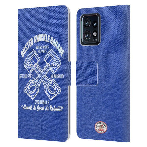 Busted Knuckle Garage Graphics Overhauls Leather Book Wallet Case Cover For Motorola Moto Edge 40 Pro