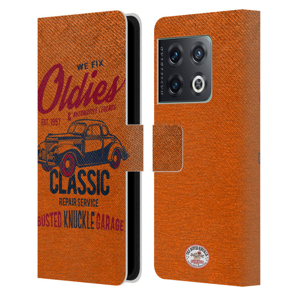 Busted Knuckle Garage Graphics Classic Leather Book Wallet Case Cover For OnePlus 10 Pro