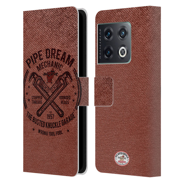 Busted Knuckle Garage Graphics Pipe Dream Leather Book Wallet Case Cover For OnePlus 10 Pro