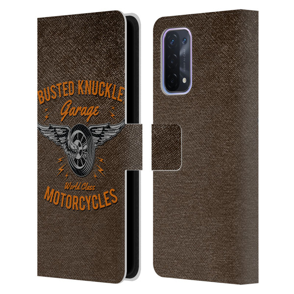Busted Knuckle Garage Graphics Motorcycles Leather Book Wallet Case Cover For OPPO A54 5G