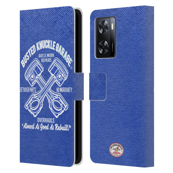 Busted Knuckle Garage Graphics Overhauls Leather Book Wallet Case Cover For OPPO A57s