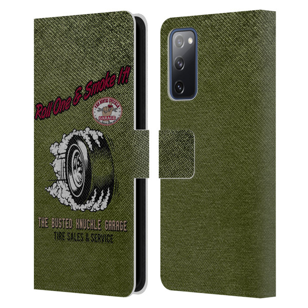 Busted Knuckle Garage Graphics Tire Leather Book Wallet Case Cover For Samsung Galaxy S20 FE / 5G