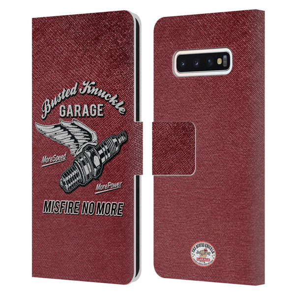 Busted Knuckle Garage Graphics Misfire Leather Book Wallet Case Cover For Samsung Galaxy S10