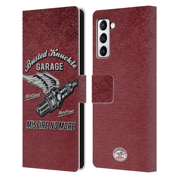 Busted Knuckle Garage Graphics Misfire Leather Book Wallet Case Cover For Samsung Galaxy S21+ 5G