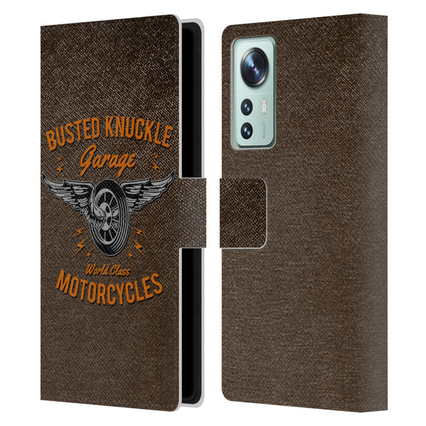 Busted Knuckle Garage Graphics Motorcycles Leather Book Wallet Case Cover For Xiaomi 12