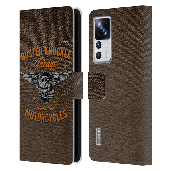 Busted Knuckle Garage Graphics Motorcycles Leather Book Wallet Case Cover For Xiaomi 12T Pro