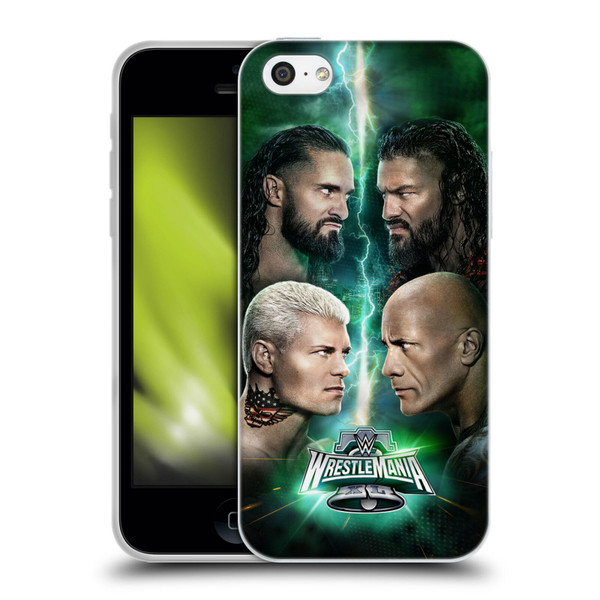WWE Wrestlemania 40 Key Art Poster Soft Gel Case for Apple iPhone 5c