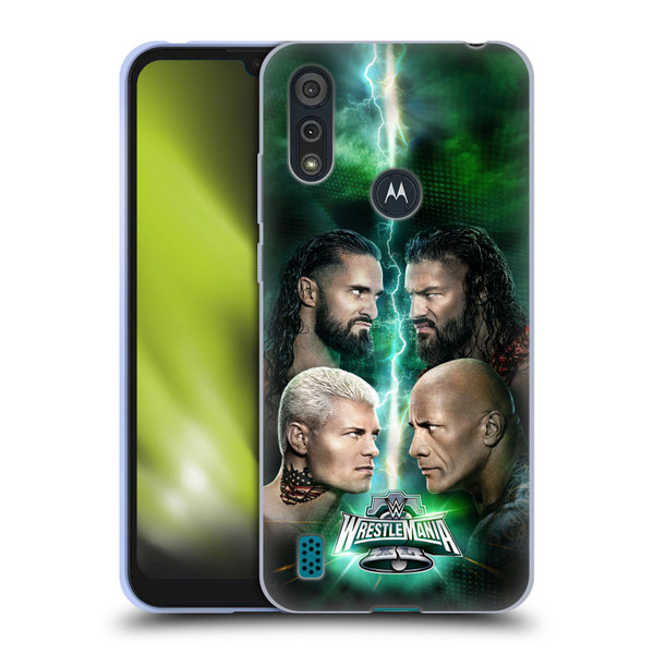WWE Wrestlemania 40 Key Art Poster Soft Gel Case for Motorola Moto E6s (2020)