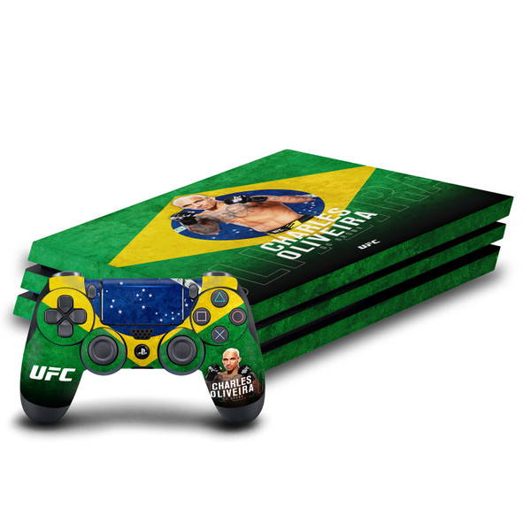 UFC Charles Oliveira Brazil Flag Vinyl Sticker Skin Decal Cover for Sony PS4 Pro Bundle