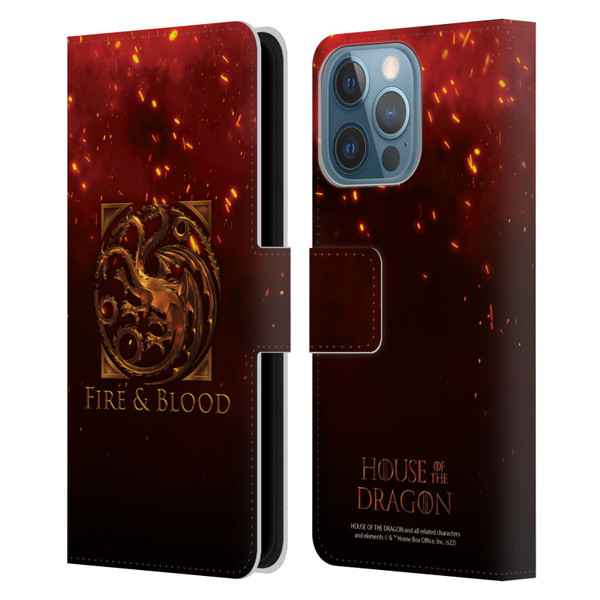 House Of The Dragon: Television Series Key Art Targaryen Leather Book Wallet Case Cover For Apple iPhone 13 Pro