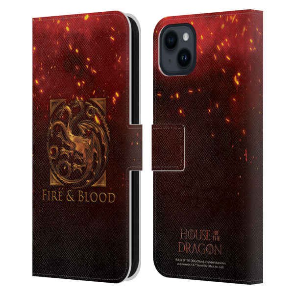 House Of The Dragon: Television Series Key Art Targaryen Leather Book Wallet Case Cover For Apple iPhone 15 Plus