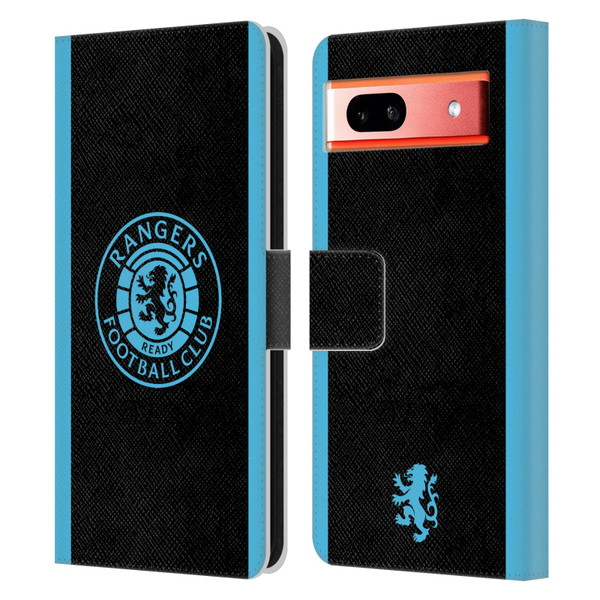 Rangers FC Crest Light Blue Leather Book Wallet Case Cover For Google Pixel 7a
