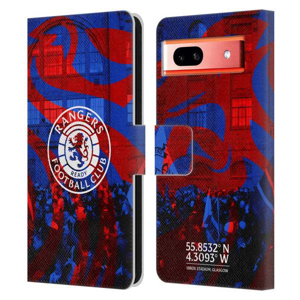 Rangers FC Crest Logo Stadium Leather Book Wallet Case Cover For Google Pixel 7a