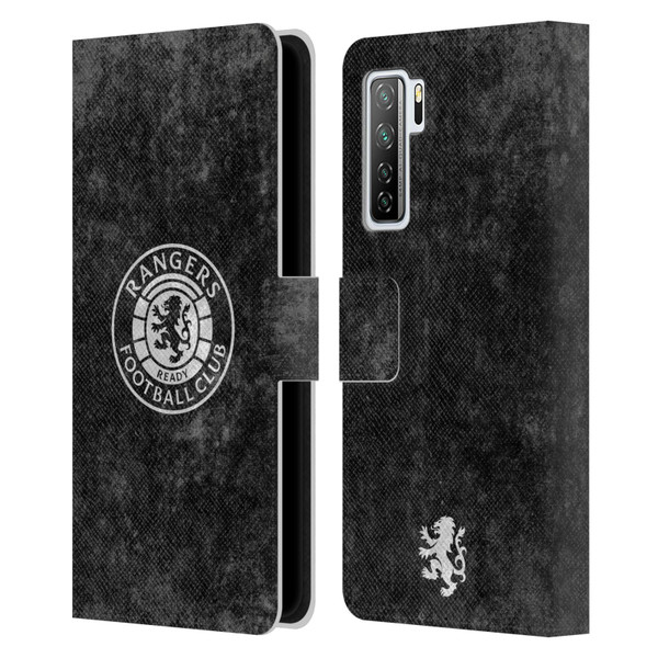 Rangers FC Crest Distressed Leather Book Wallet Case Cover For Huawei Nova 7 SE/P40 Lite 5G