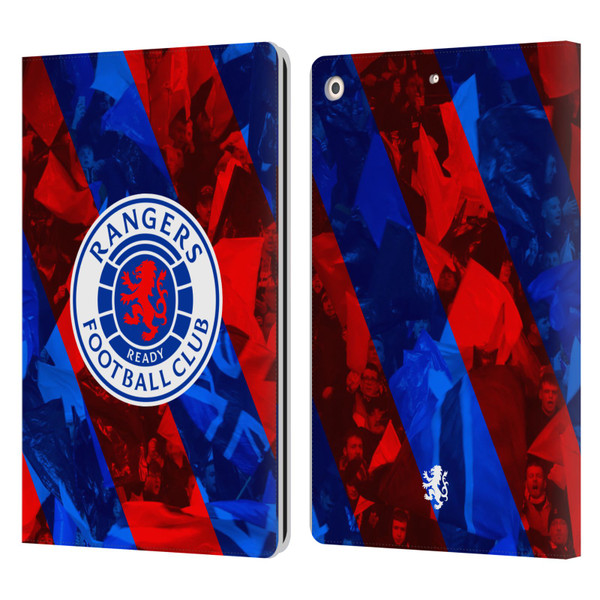 Rangers FC Crest Stadium Stripes Leather Book Wallet Case Cover For Apple iPad 10.2 2019/2020/2021