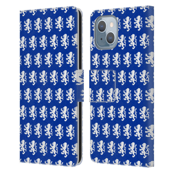 Rangers FC Crest Pattern Leather Book Wallet Case Cover For Apple iPhone 14