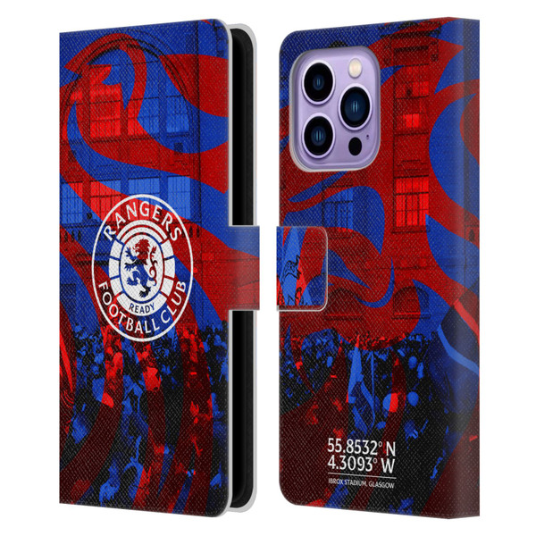 Rangers FC Crest Logo Stadium Leather Book Wallet Case Cover For Apple iPhone 14 Pro Max