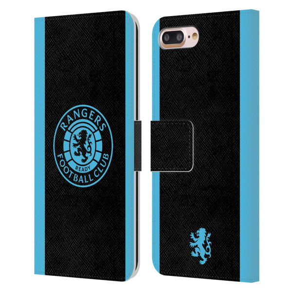Rangers FC Crest Light Blue Leather Book Wallet Case Cover For Apple iPhone 7 Plus / iPhone 8 Plus