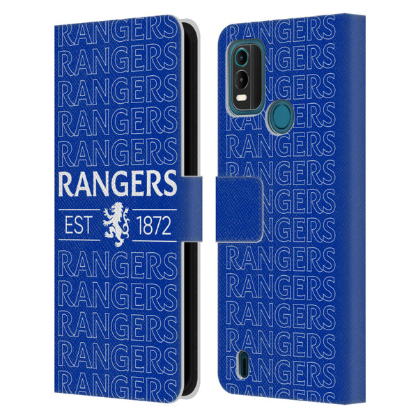 Rangers FC Crest Typography Leather Book Wallet Case Cover For Nokia G11 Plus