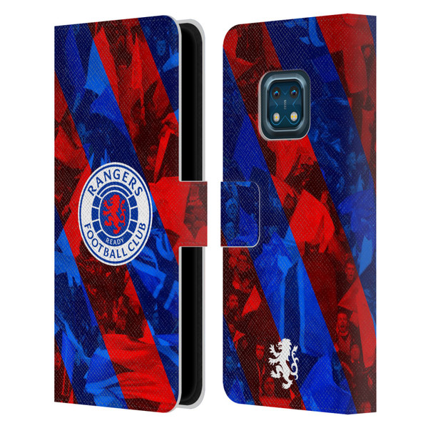 Rangers FC Crest Stadium Stripes Leather Book Wallet Case Cover For Nokia XR20