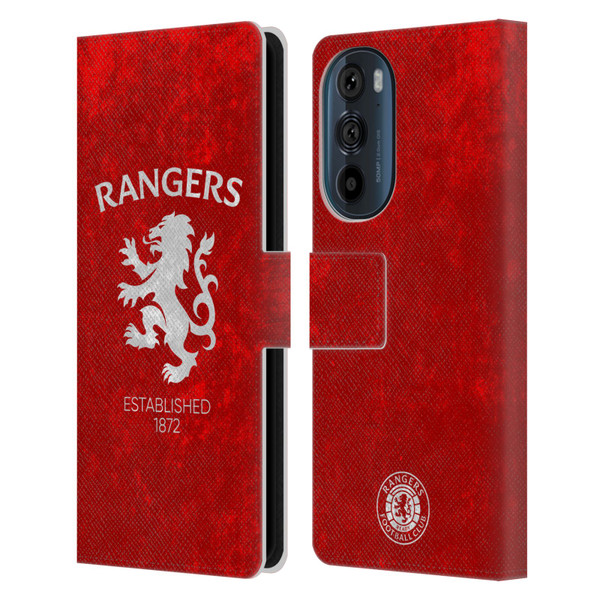 Rangers FC Crest Lion Rampant Leather Book Wallet Case Cover For Motorola Edge 30