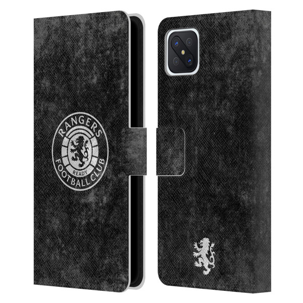 Rangers FC Crest Distressed Leather Book Wallet Case Cover For OPPO Reno4 Z 5G