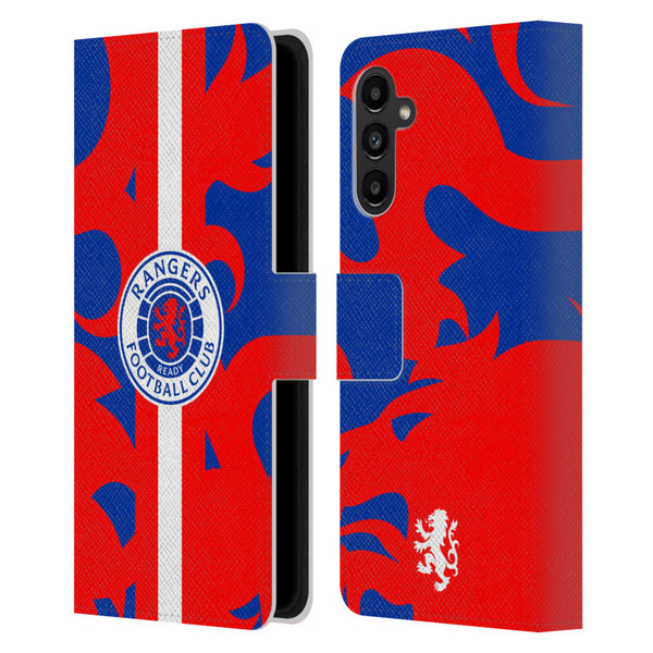 Rangers FC Crest Lion Rampant Pattern Leather Book Wallet Case Cover For Samsung Galaxy A13 5G (2021)