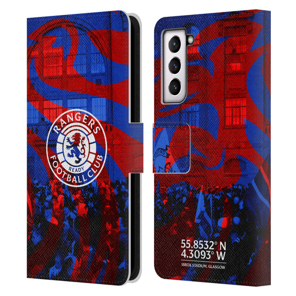 Rangers FC Crest Logo Stadium Leather Book Wallet Case Cover For Samsung Galaxy S21 5G