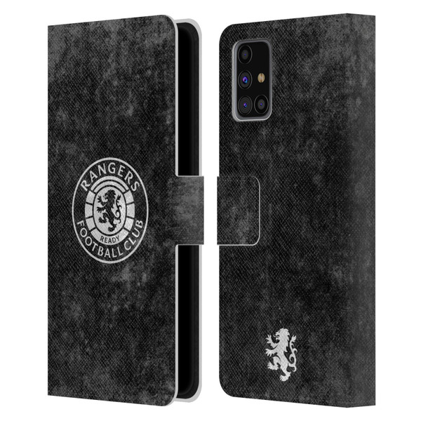 Rangers FC Crest Distressed Leather Book Wallet Case Cover For Samsung Galaxy M31s (2020)