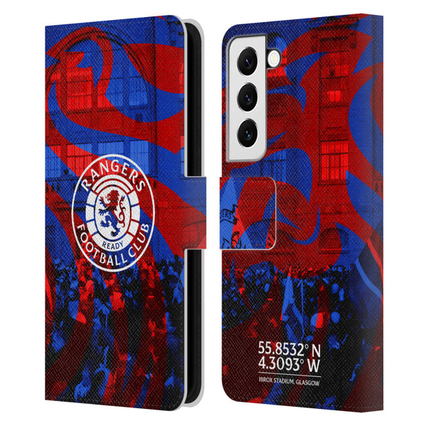 Rangers FC Crest Logo Stadium Leather Book Wallet Case Cover For Samsung Galaxy S22 5G