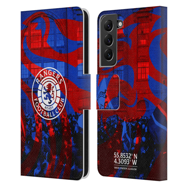 Rangers FC Crest Logo Stadium Leather Book Wallet Case Cover For Samsung Galaxy S22+ 5G