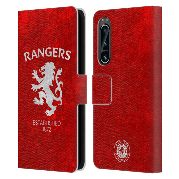 Rangers FC Crest Lion Rampant Leather Book Wallet Case Cover For Sony Xperia 5 IV