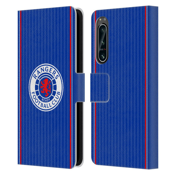 Rangers FC 2023/24 Kit Home Leather Book Wallet Case Cover For Sony Xperia 5 IV