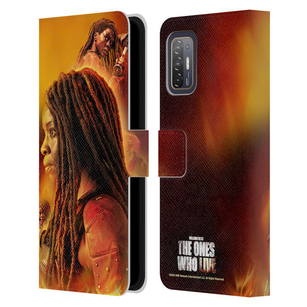 The Walking Dead: The Ones Who Live Key Art Michonne Leather Book Wallet Case Cover For HTC Desire 21 Pro 5G