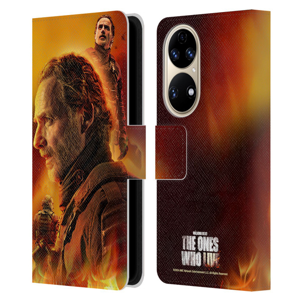 The Walking Dead: The Ones Who Live Key Art Rick Leather Book Wallet Case Cover For Huawei P50