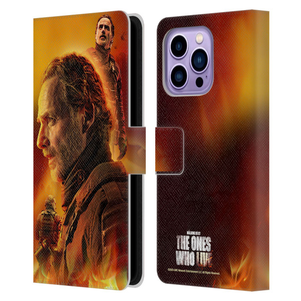 The Walking Dead: The Ones Who Live Key Art Rick Leather Book Wallet Case Cover For Apple iPhone 14 Pro Max