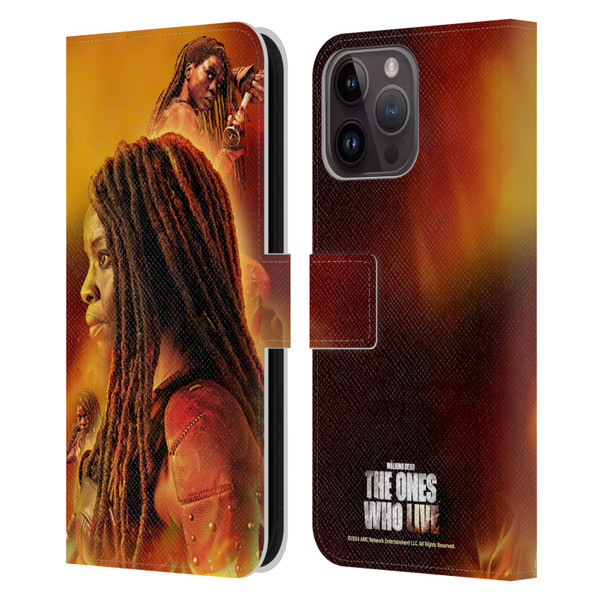 The Walking Dead: The Ones Who Live Key Art Michonne Leather Book Wallet Case Cover For Apple iPhone 15 Pro Max