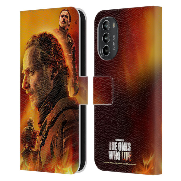 The Walking Dead: The Ones Who Live Key Art Rick Leather Book Wallet Case Cover For Motorola Moto G82 5G