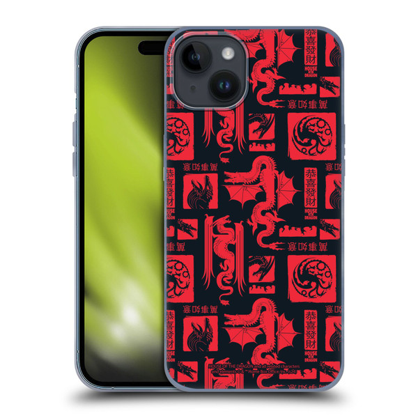 House Of The Dragon: Television Series Year Of The Dragon Logo Pattern Soft Gel Case for Apple iPhone 15 Plus
