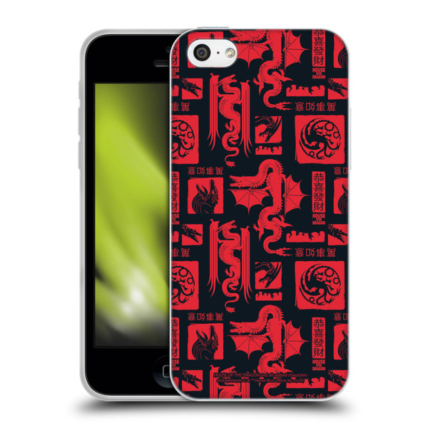 House Of The Dragon: Television Series Year Of The Dragon Logo Pattern Soft Gel Case for Apple iPhone 5c