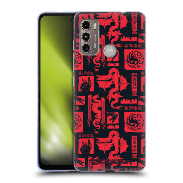 House Of The Dragon: Television Series Year Of The Dragon Logo Pattern Soft Gel Case for Motorola Moto G60 / Moto G40 Fusion