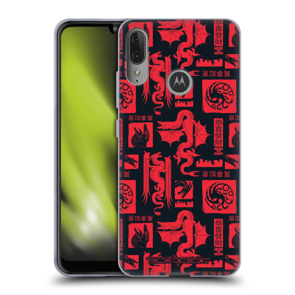 House Of The Dragon: Television Series Year Of The Dragon Logo Pattern Soft Gel Case for Motorola Moto E6 Plus