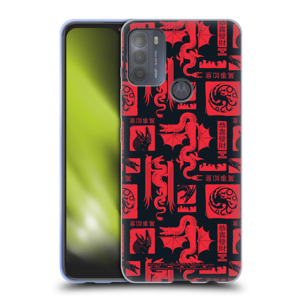 House Of The Dragon: Television Series Year Of The Dragon Logo Pattern Soft Gel Case for Motorola Moto G50