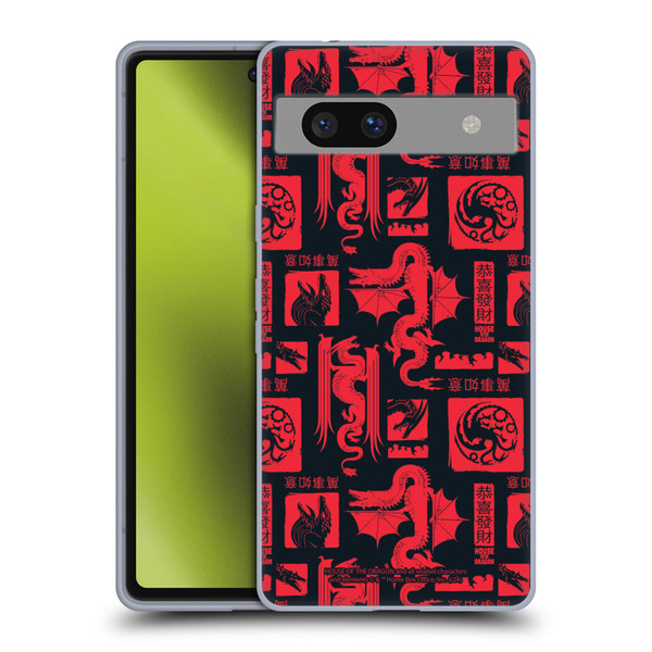 House Of The Dragon: Television Series Year Of The Dragon Logo Pattern Soft Gel Case for Google Pixel 7a